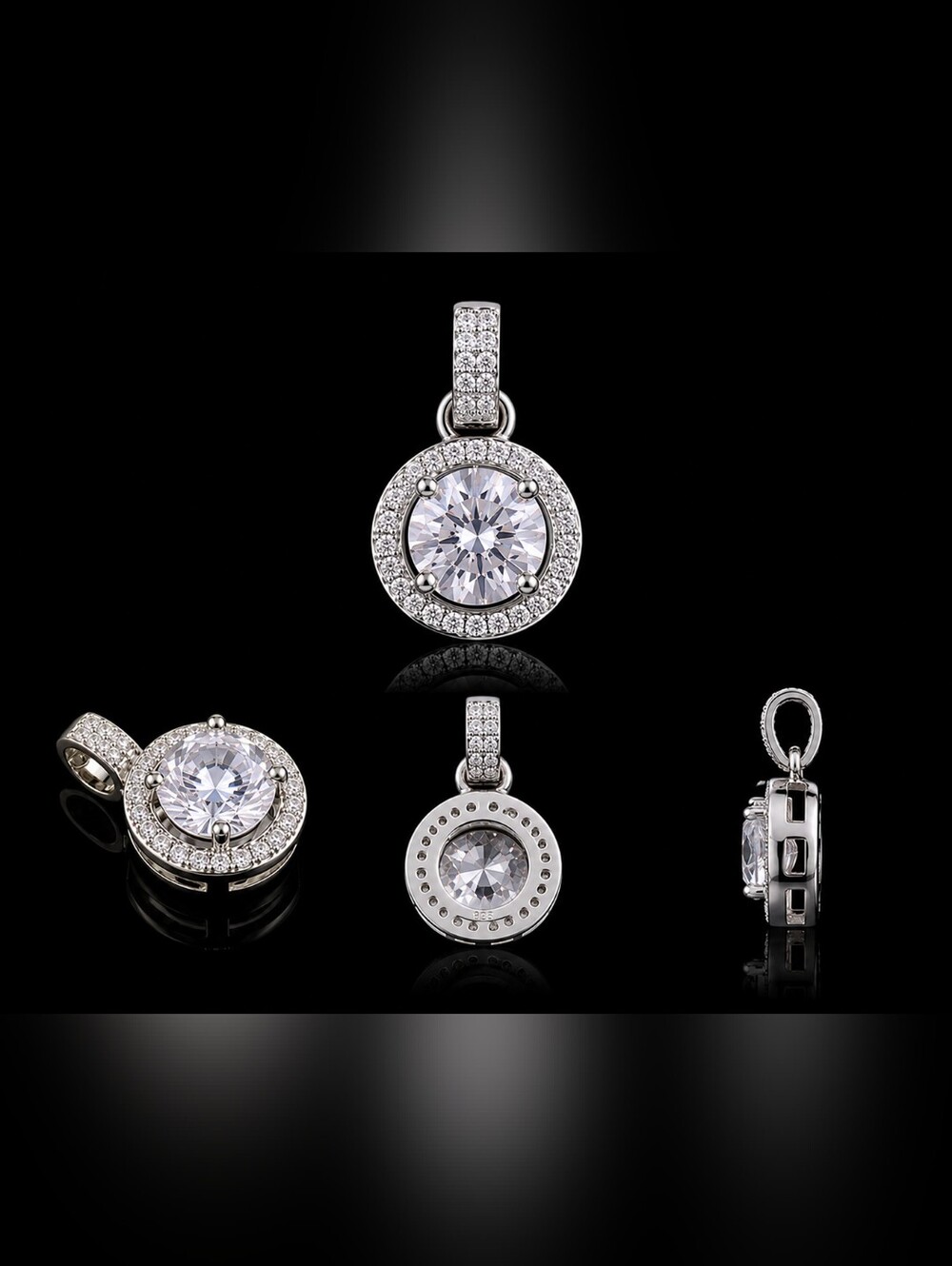 Item #130 | 1.20CTW Moissanite Halo Pendant | 7MM Center Stone | .925 Sterling